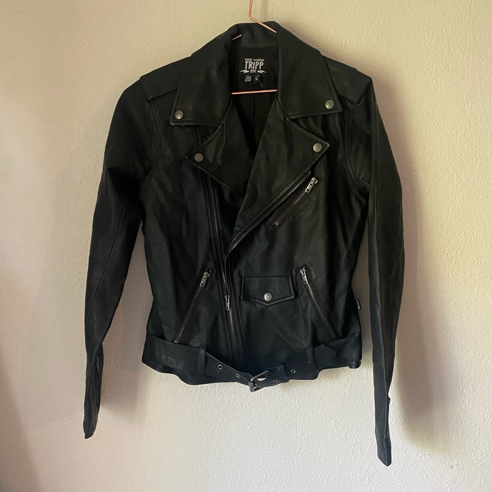 Tripp NYC Classic Faux Leather Moto Jacket